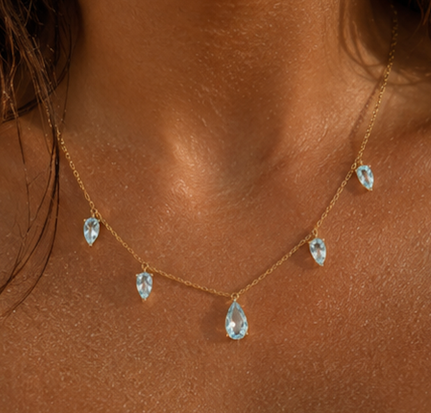 Floating Aquamarine Necklace