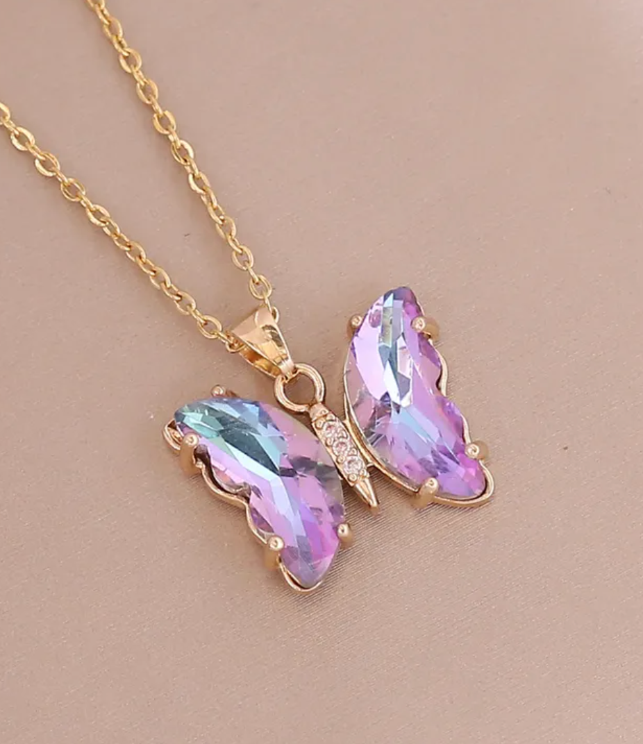 Light Lavender Butterfly Necklace
