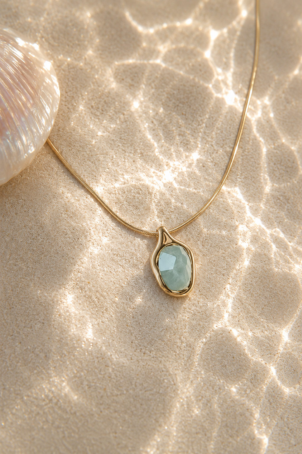 Aquamarine Swirl Necklace