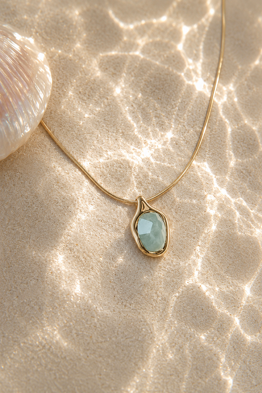 Aquamarine Swirl Necklace