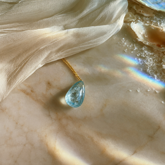 Large Drop Aquamarine Pendant