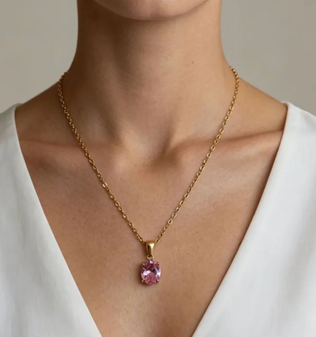 Pink Halo Necklace