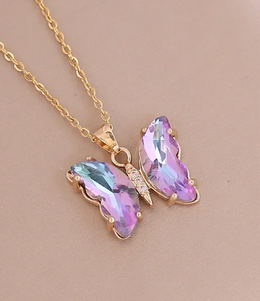 Light Lavender Butterfly Necklace