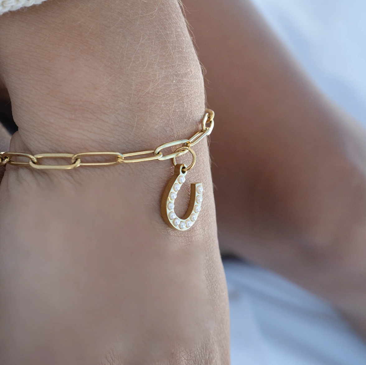 The Lucky Pearl Horseshoe Charm