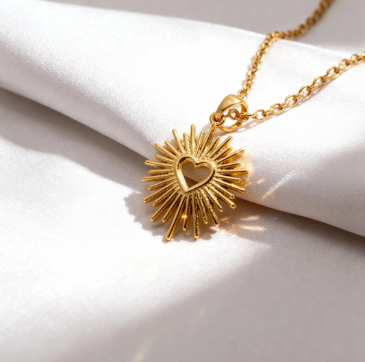 Sunburst Heart Charm