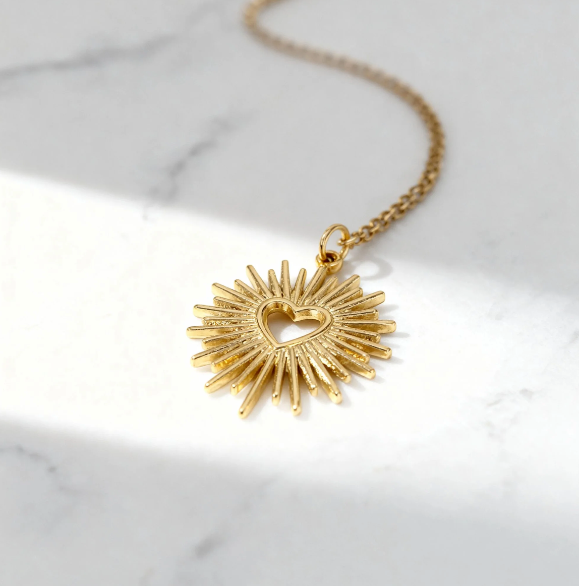 Sunburst Heart Charm