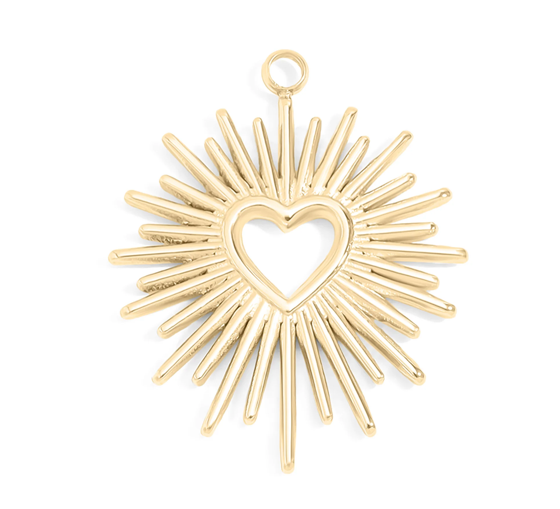 Sunburst Heart Charm
