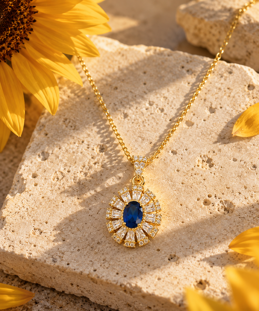The Sapphire Sunflower Necklace