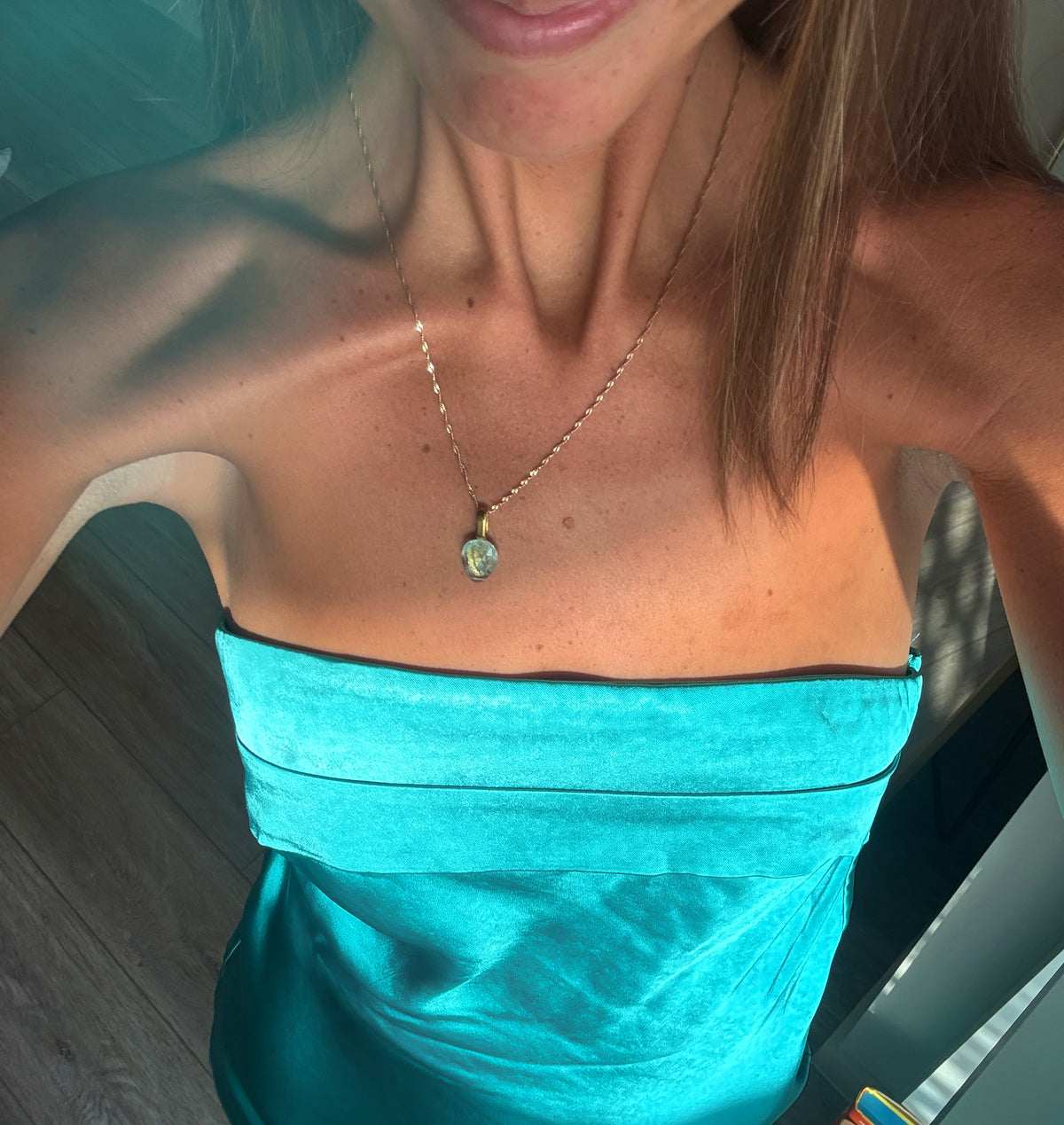 Large Drop Aquamarine Pendant